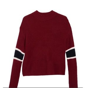 NWT JOHN + JENN Varsity Stripe Mock Neck Sweater